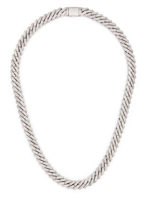 DARKAI mini Prong Pavé gemstone necklace - Silver