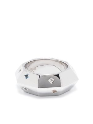 DARKAI Octagon rhinestone-embellished ring - Silver