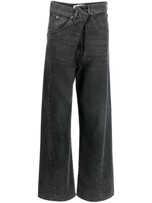 DARKPARK adjustable-waist wide-leg jeans - Black