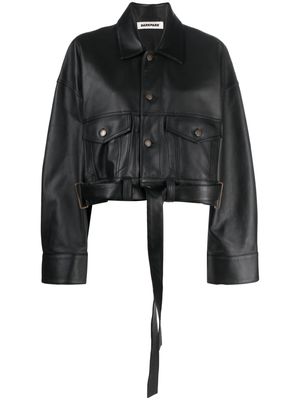 DARKPARK Carter leather cropped jacket - Black