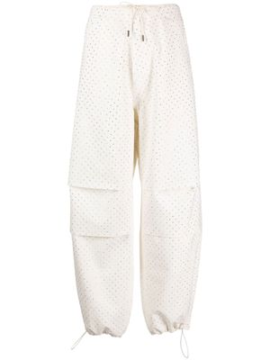 DARKPARK Daisy rhinestone wide-leg trousers - White