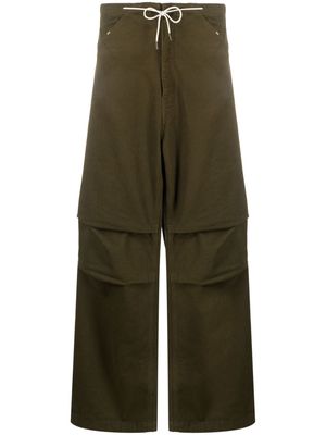 DARKPARK drawstring-waistband cotton trousers - Green