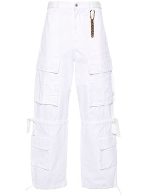 DARKPARK gabardine straight cargo pants - White