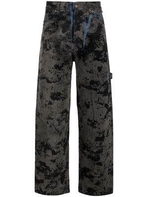 DARKPARK John camouflage-pattern straight-leg jeans - Grey