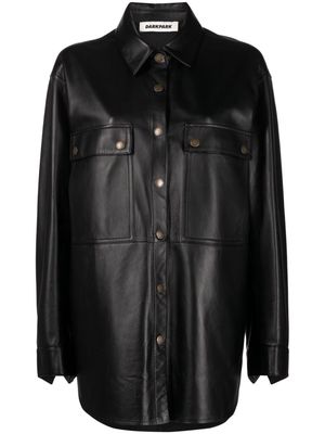 DARKPARK Julie leather shirt jacket - Black