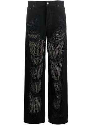 DARKPARK Karen crystal-embellished straight-leg jeans - Black