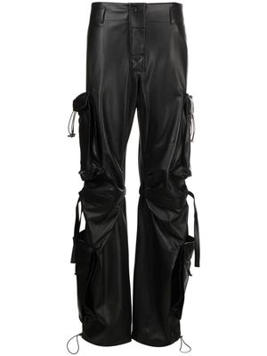 DARKPARK Lilly leather cargo trousers - Black