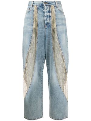 DARKPARK mesh-panel wide-leg jeans - Blue