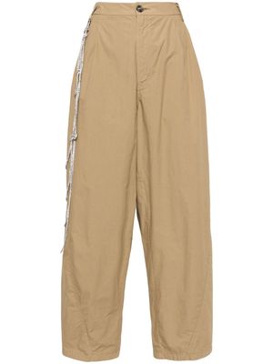 DARKPARK rhinestone-chain cotton trousers - Brown