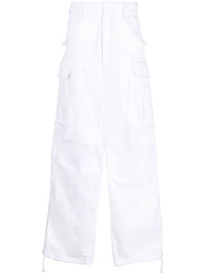 DARKPARK ripped-detail wide-leg trousers - White