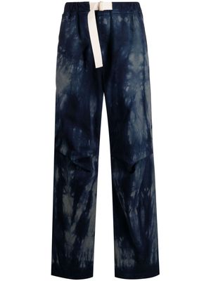 DARKPARK tie-dye belted-waist trousers - Blue