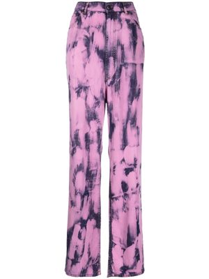 DARKPARK tie-dye straight-leg trousers - Pink
