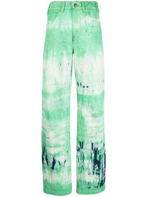 DARKPARK tie-dye wide-leg jeans - Green