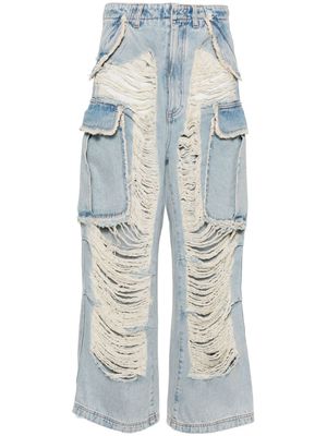 DARKPARK Vivi distressed wide-leg jeans - Blue
