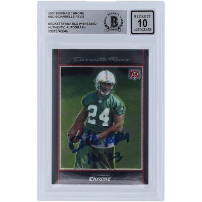 Darrelle Revis New York Jets Autographed 2007 Bowman Chrome #BC10 Beckett Fanatics Witnessed Authenticated 10 Rookie Card with "HOF 23" Inscription