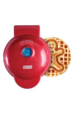 Dash Gingerbread Mini Waffle Maker in Red Metallic