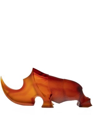 Daum rhinoceros crystal collectible - Orange