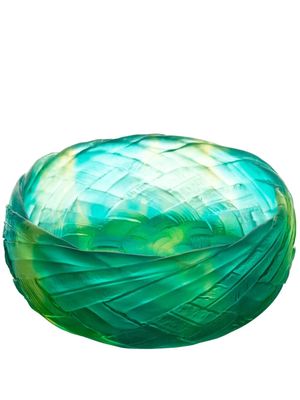 Daum Tressage large crystal bowl - Green