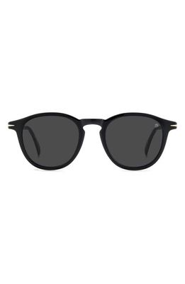 David Beckham Eyewear 49mm Round Sunglasses in Black Gold 