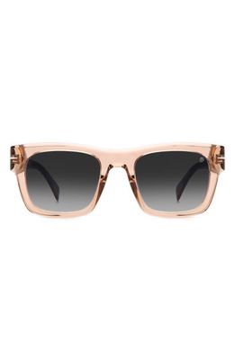 David Beckham Eyewear 51mm Rectangular Sunglasses in Pink Str Bw/Grey Shaded