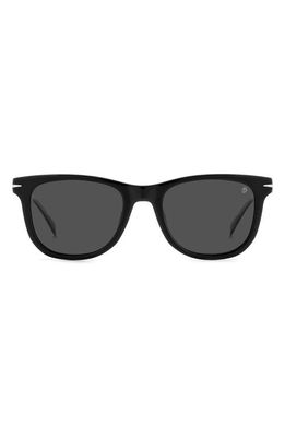 David Beckham Eyewear 52mm Polarized Rectangular Sunglasses in Black Grey/Gray Polar