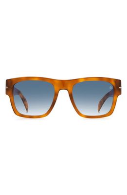 David Beckham Eyewear 52mm Rectangular Sunglasses in Havana Honey /Blue