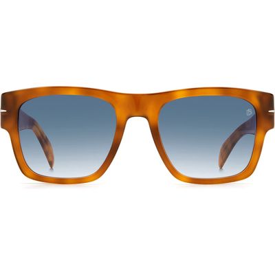 David Beckham Eyewear 52mm Rectangular Sunglasses in Havana Honey 