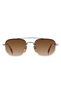David Beckham Eyewear 53mm Geometric Sunglasses in Ruthenium Havana /Brown