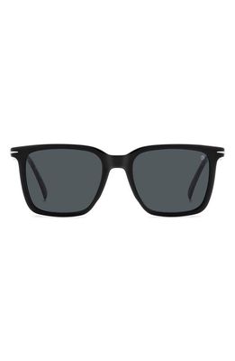David Beckham Eyewear 53mm Rectangular Sunglasses in Black Dark Ruth/Grey