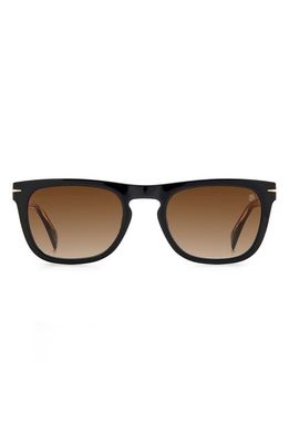 David Beckham Eyewear 53mm Square Sunglasses in Black /Brown Gradient