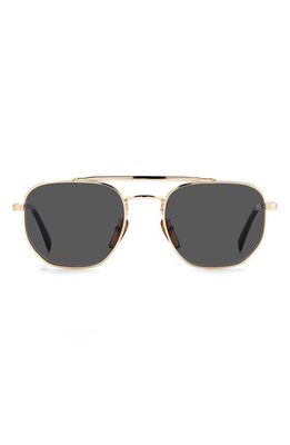 David Beckham Eyewear 54mm Aviator Sunglasses in Gold Black /Grey