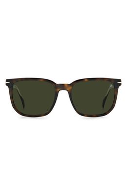 David Beckham Eyewear 54mm Square Sunglasses in Havana Silver /Green