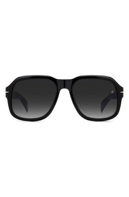 David Beckham Eyewear 55mm Gradient Square Sunglasses in Black /Grey Shaded