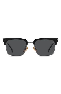 David Beckham Eyewear 55mm Polarized Rectangular Sunglasses in Black Dark Ruth/Gray Polar