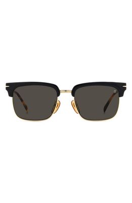 David Beckham Eyewear 55mm Rectangular Sunglasses in Black Havana Gold