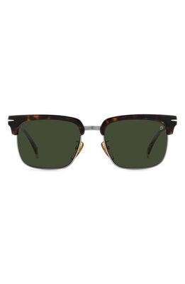 David Beckham Eyewear 55mm Rectangular Sunglasses in Havana Ruthen/Green