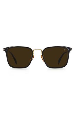 David Beckham Eyewear 56mm Rectangular Sunglasses in Gold Black 