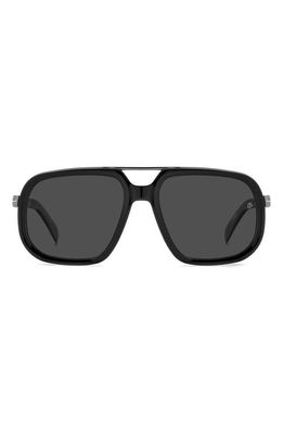 David Beckham Eyewear 57mm Polarized Square Sunglasses in Black Dark Ruth/Gray Polar