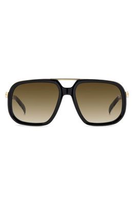 David Beckham Eyewear 57mm Square Sunglasses in Black Gold 