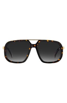 David Beckham Eyewear 57mm Square Sunglasses in Havana Gold/Grey Shaded