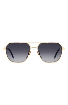 David Beckham Eyewear 59mm Aviator Sunglasses in Gold Black 