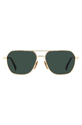 David Beckham Eyewear 59mm Aviator Sunglasses in Gold Havana 