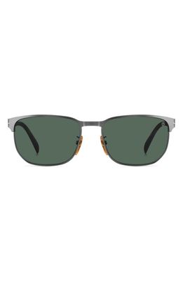 David Beckham Eyewear 59mm Rectangular Sunglasses in Matte Dark Ruth/Green