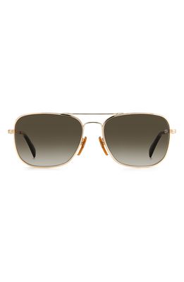 David Beckham Eyewear 59mm Square Sunglasses in Gold /Brown Gradient