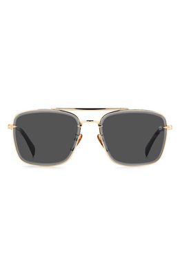 David Beckham Eyewear 60mm Gradient Square Sunglasses in Gold /Grey