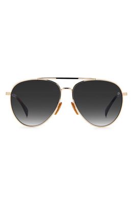 David Beckham Eyewear 61mm Polarized Aviator Sunglasses in Gold /Grey Shaded