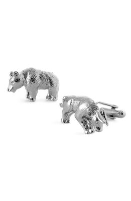 David Donahue 'Bull & Bear' Cuff Links in Silver