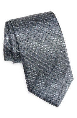 David Donahue Floral Silk Tie in Charcoal