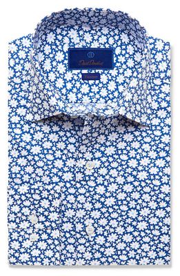 David Donahue Fusion Floral Dress Shirt in Blue
