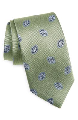 David Donahue Medallion Silk Tie in Green